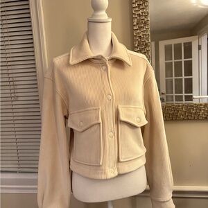 A&F Cream Ribbed Jacket